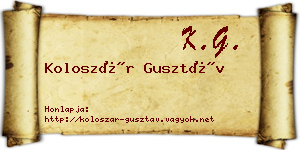 Koloszár Gusztáv névjegykártya