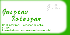 gusztav koloszar business card