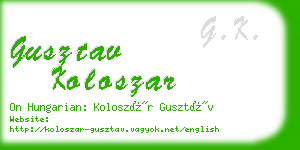 gusztav koloszar business card